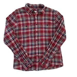 TRUE CRAFT Red Plaid Long Sleeve 2 Pocket Flannel Men’s Shirt S
